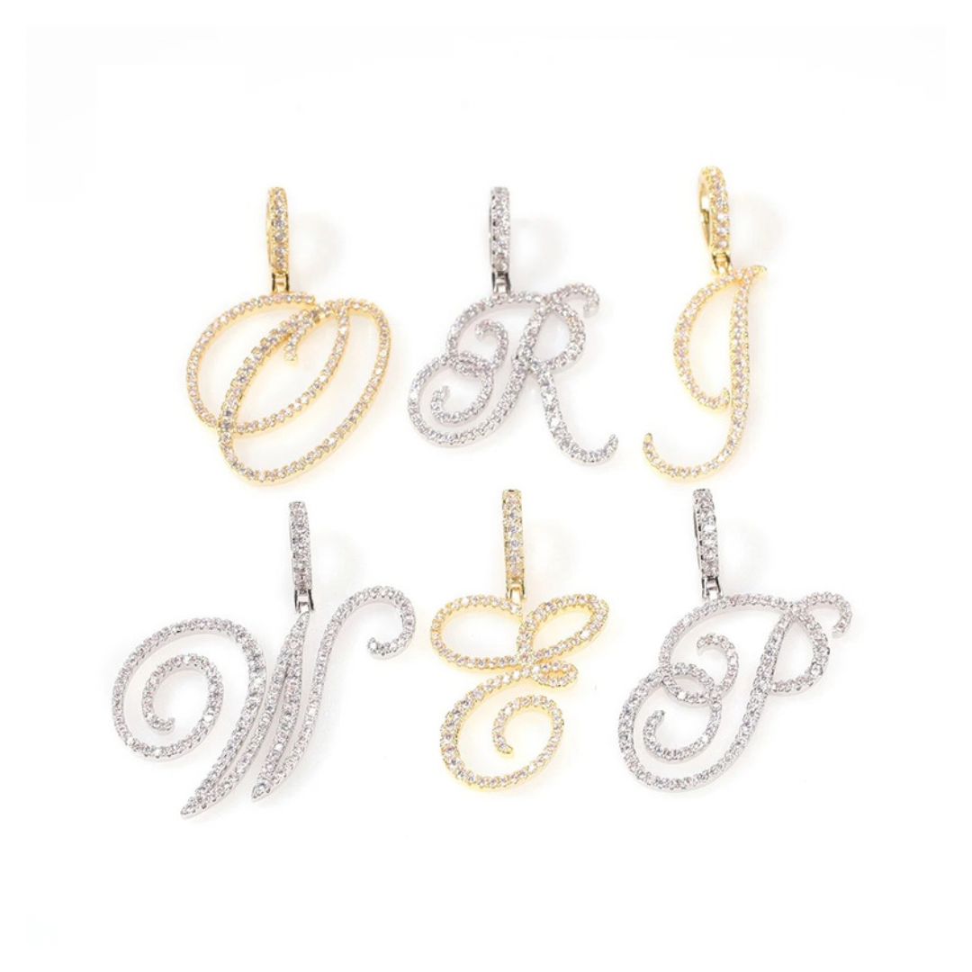 Icy Script Initial Necklace
