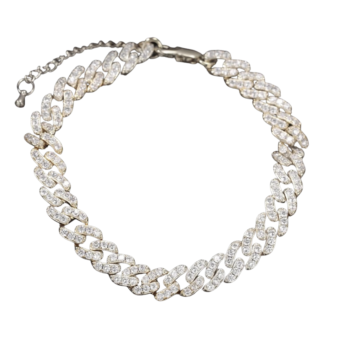 Icy Cuban Link Anklet