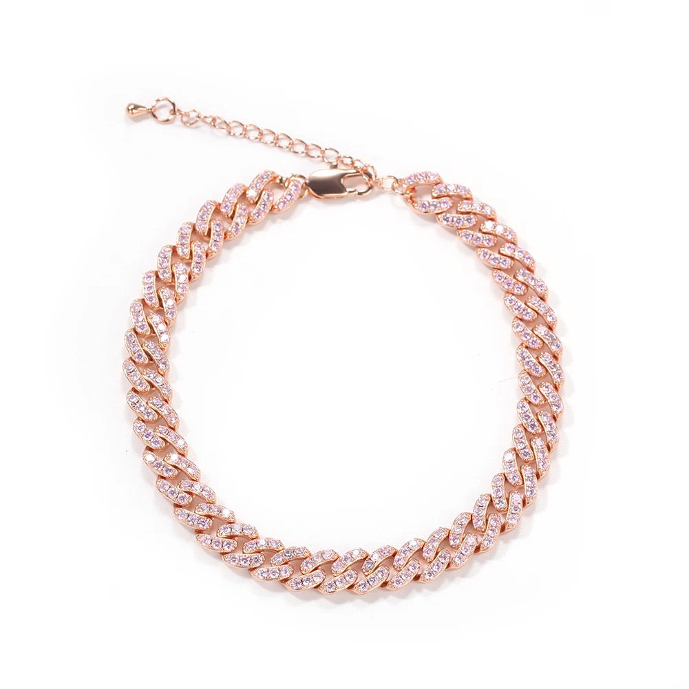 Icy Cuban Link Anklet
