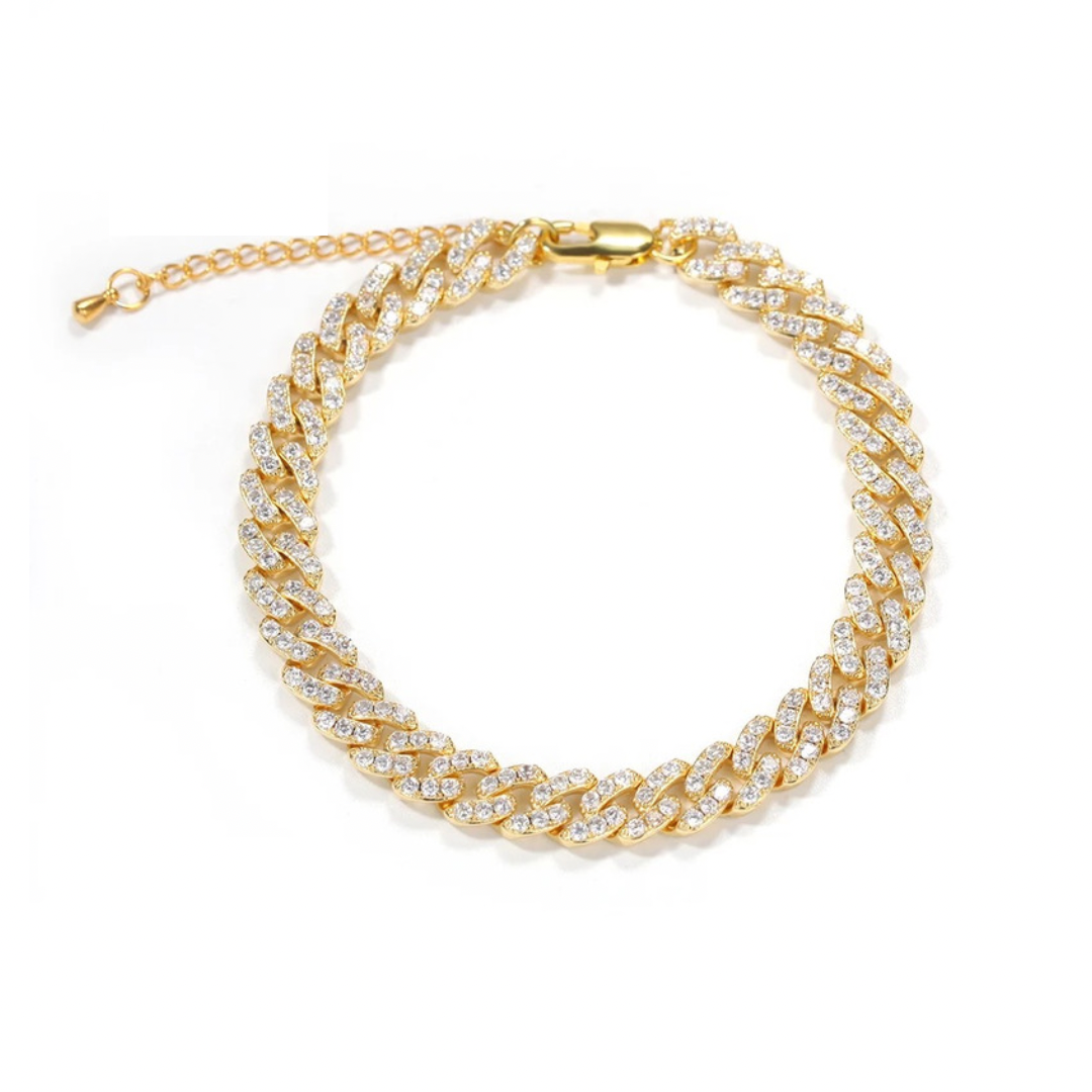 Icy Cuban Link Anklet